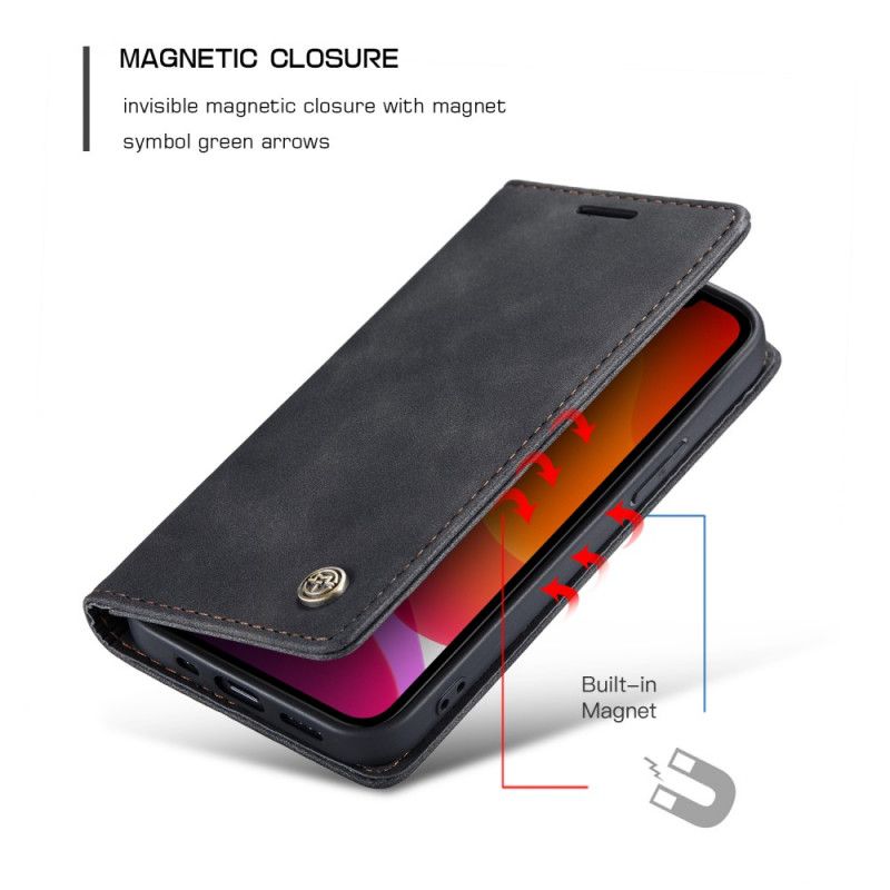 Folio-hoesje voor iPhone 12 Mini Groen Zwart Kunstlederen Etui