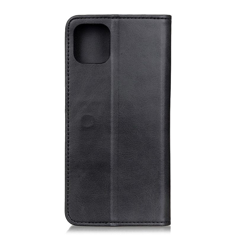Folio-hoesje voor iPhone 12 Mini Rood Zwart Mat Splitleer
