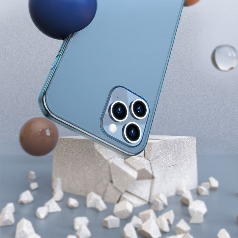 Hoesje iPhone 12 Mini Donkerblauw Groen Gehard Glas En Siliconen Baseus