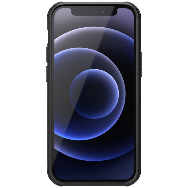 Hoesje iPhone 12 Mini Donkerblauw Zwart Frosted Nillkin