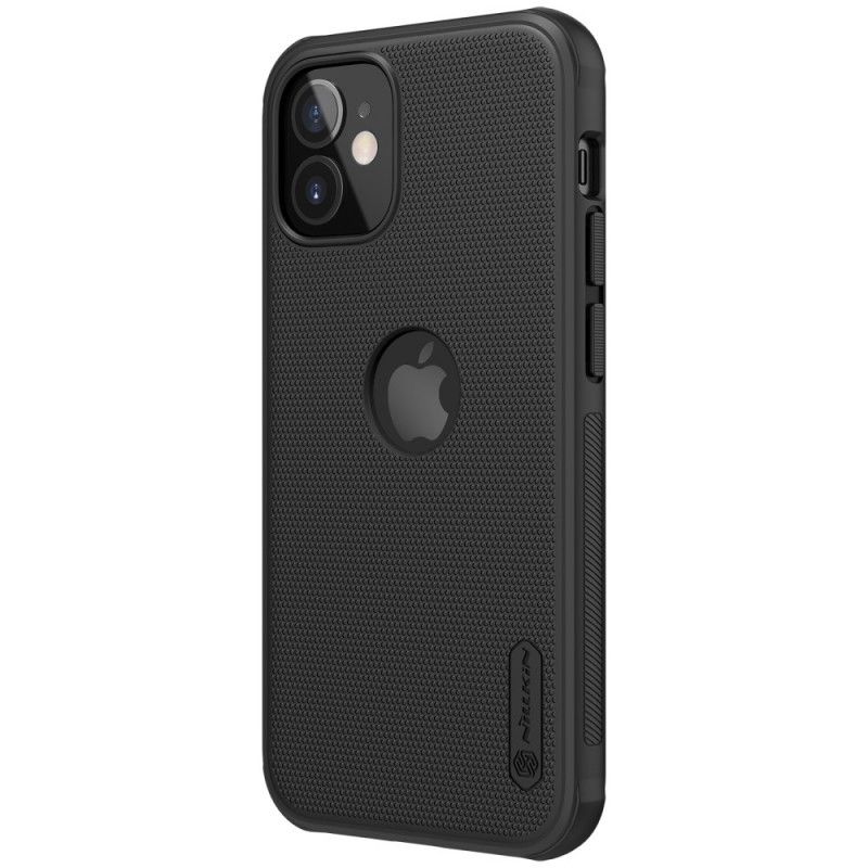 Hoesje iPhone 12 Mini Donkerblauw Zwart Frosted Nillkin