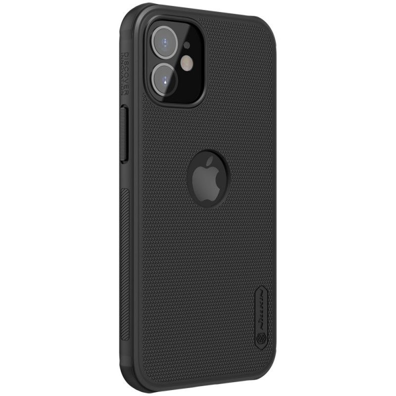 Hoesje iPhone 12 Mini Donkerblauw Zwart Frosted Nillkin
