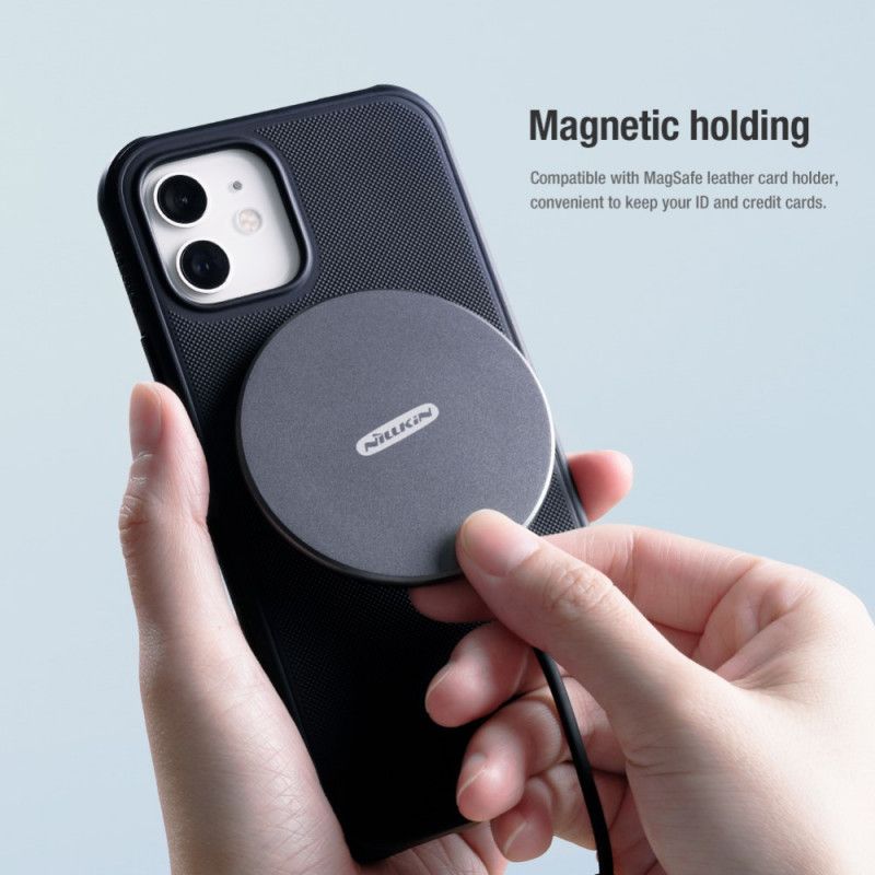 Hoesje iPhone 12 Mini Donkerblauw Zwart Frosted Nillkin
