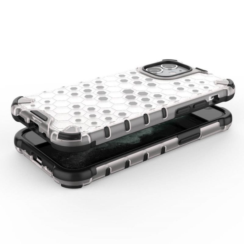 Hoesje iPhone 12 Mini Grijs Wit Honingraatstijl