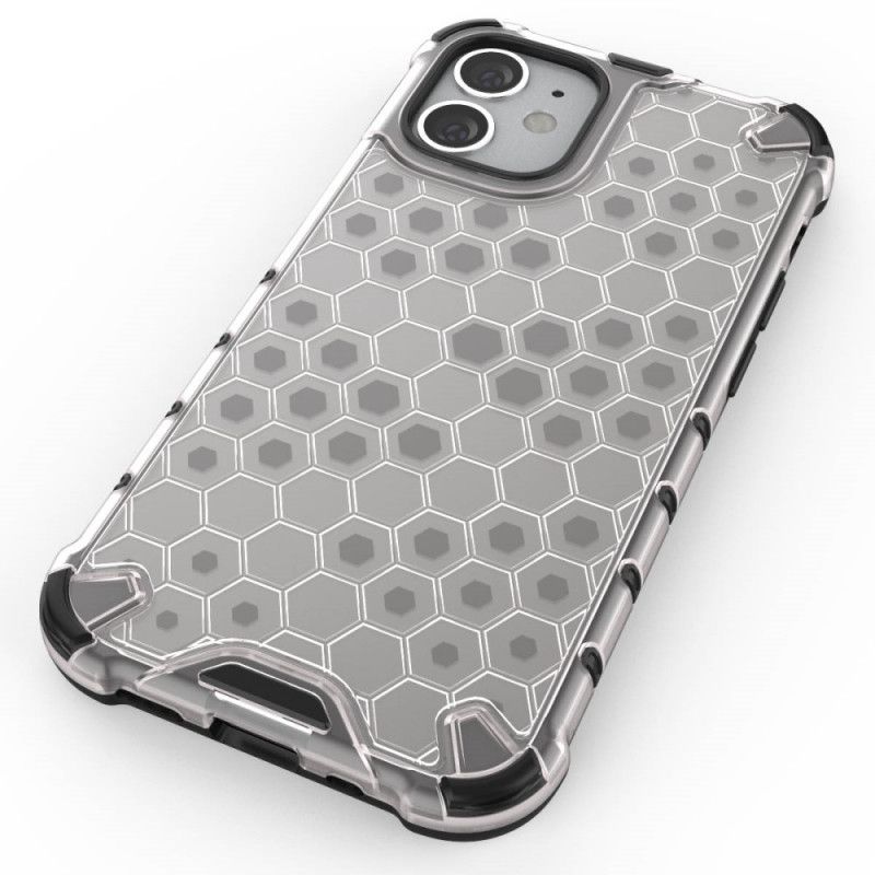 Hoesje iPhone 12 Mini Grijs Wit Honingraatstijl