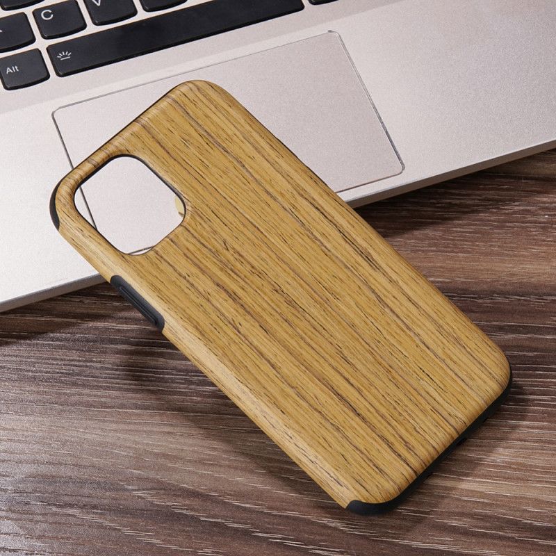 Hoesje iPhone 12 Mini Grijs Wit Houtstijl