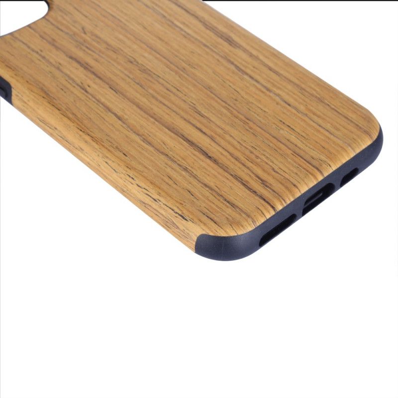 Hoesje iPhone 12 Mini Grijs Wit Houtstijl