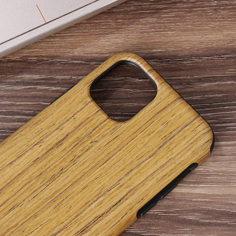 Hoesje iPhone 12 Mini Grijs Wit Houtstijl