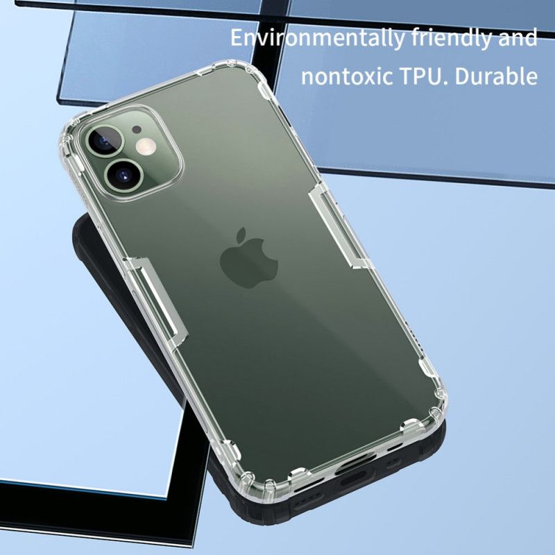 Hoesje iPhone 12 Mini Grijs Wit Natuurlijk Doorschijnend Nillkin
