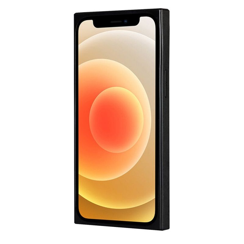 Hoesje iPhone 12 Mini Grijs Zwart Siliconen En Fluwelen Kaarthouder
