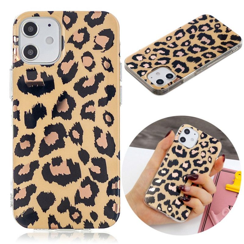 Hoesje iPhone 12 Mini Groen Zwart Marmerkleurige Geometrie 2