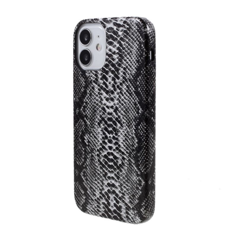 Hoesje iPhone 12 Mini Groen Zwart Slangenleereffect