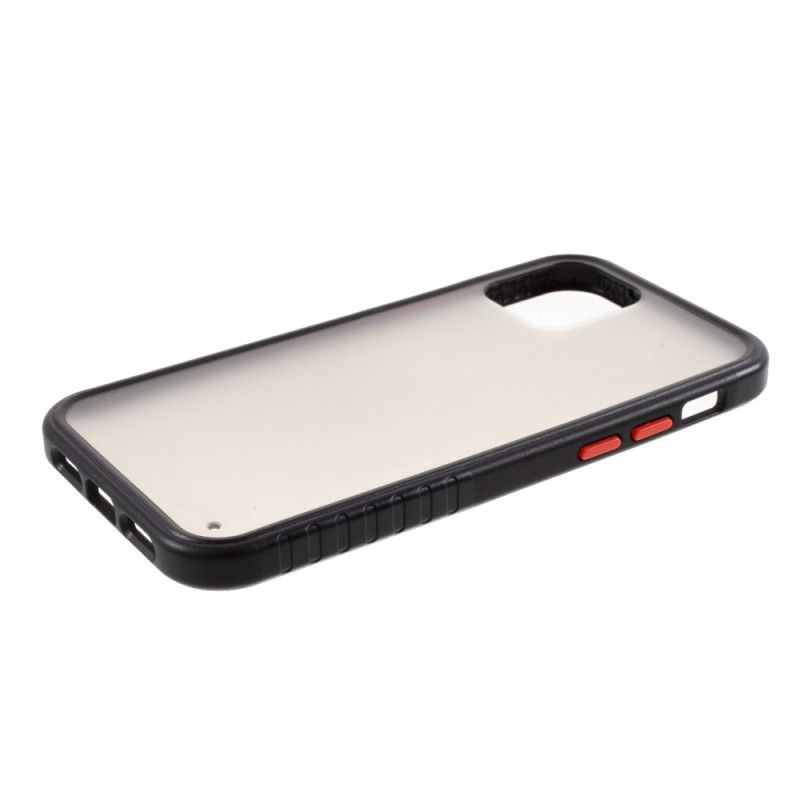 Hoesje iPhone 12 Mini Oranje Zwart Matte Hybride