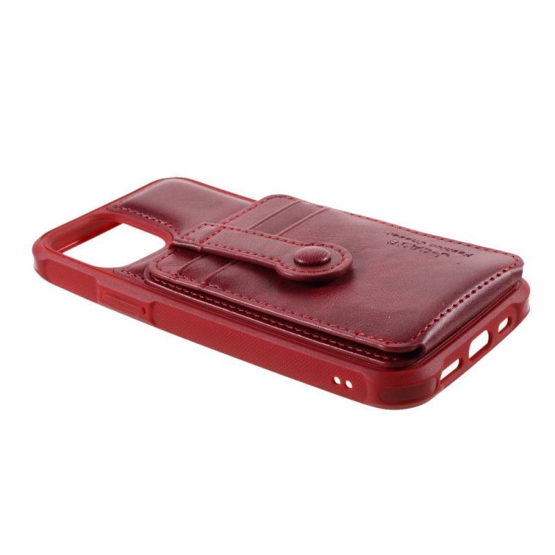 Hoesje iPhone 12 Mini Rood Zwart J-Case Kaarthouder