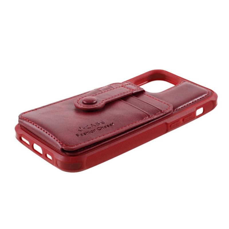 Hoesje iPhone 12 Mini Rood Zwart J-Case Kaarthouder