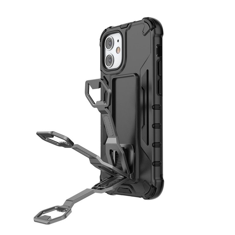 Hoesje iPhone 12 Mini Rood Zwart Ondersteunt 2 Handsfree Modi