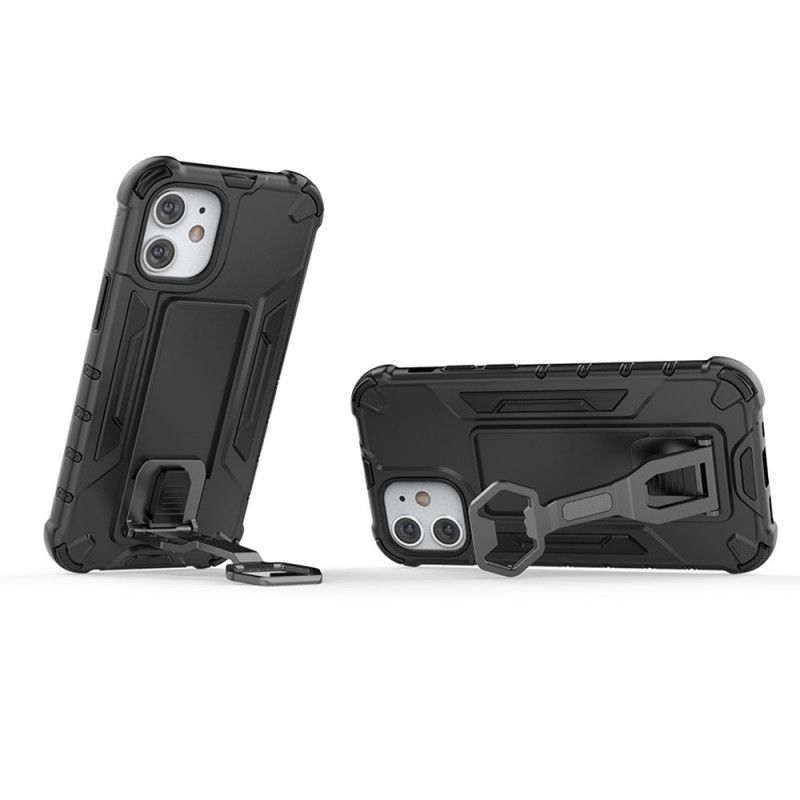 Hoesje iPhone 12 Mini Rood Zwart Ondersteunt 2 Handsfree Modi