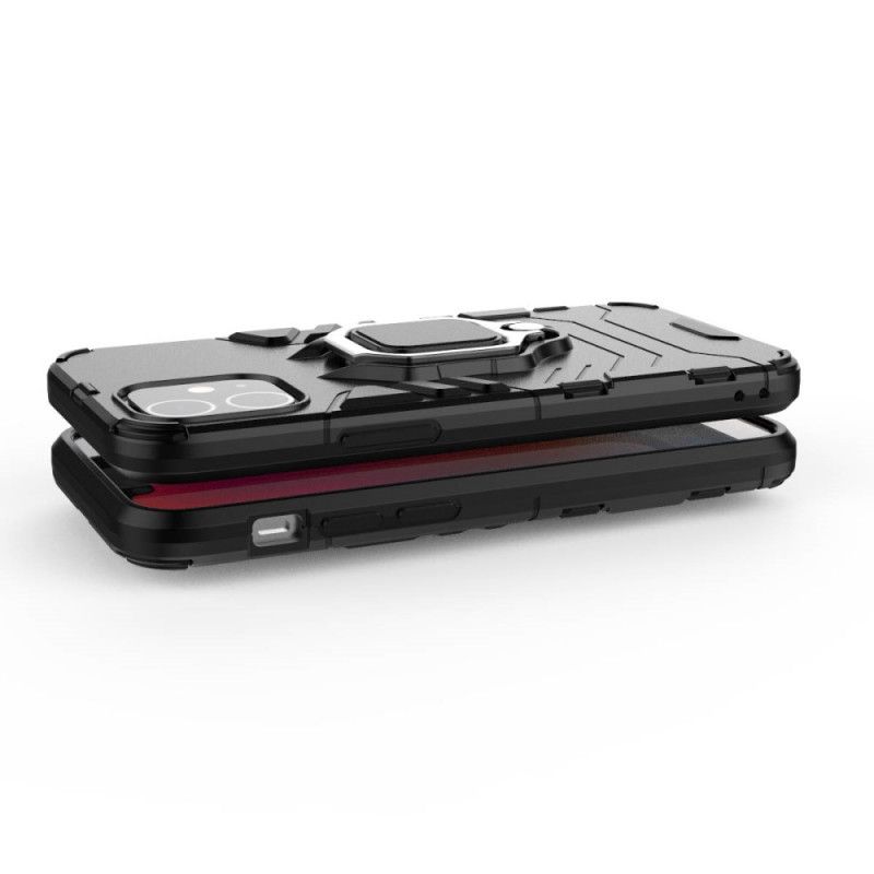 Hoesje iPhone 12 Mini Rood Zwart Resistente Ring