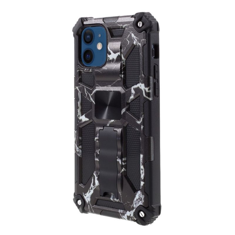 Hoesje voor iPhone 12 Mini Groen Zwart Verwijderbare Camouflage Steun