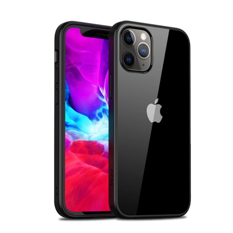 Hoesje voor iPhone 12 Mini Rood Zwart Transparante Hybride Ipaky
