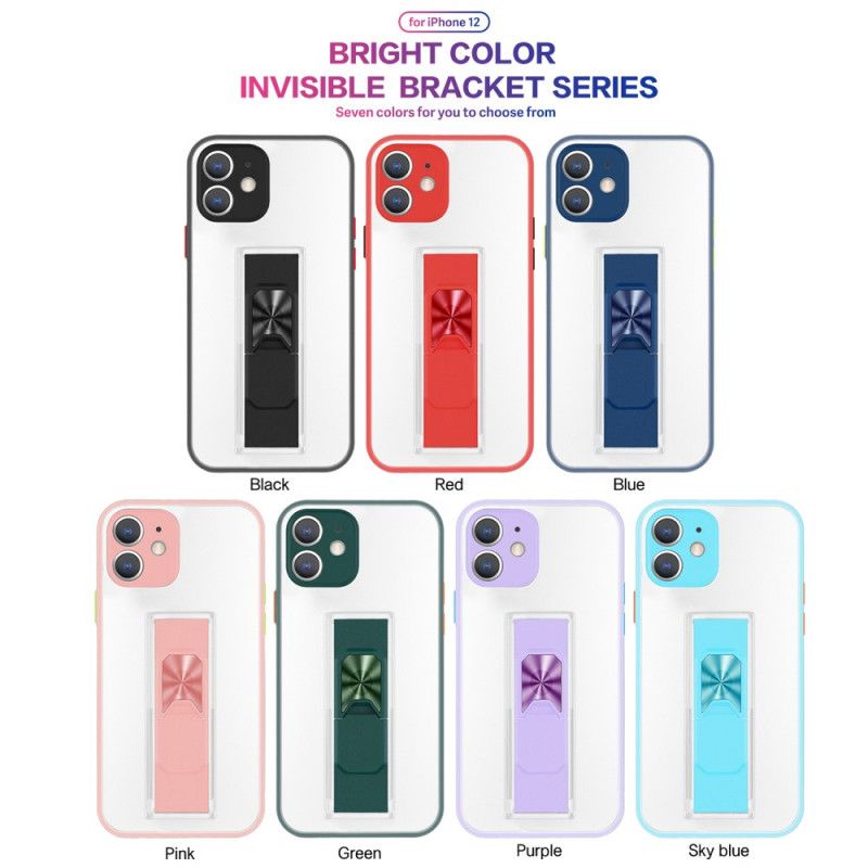 Hoesje voor iPhone 12 Mini Rood Zwart Verticale En Horizontale Verwijderbare Steun
