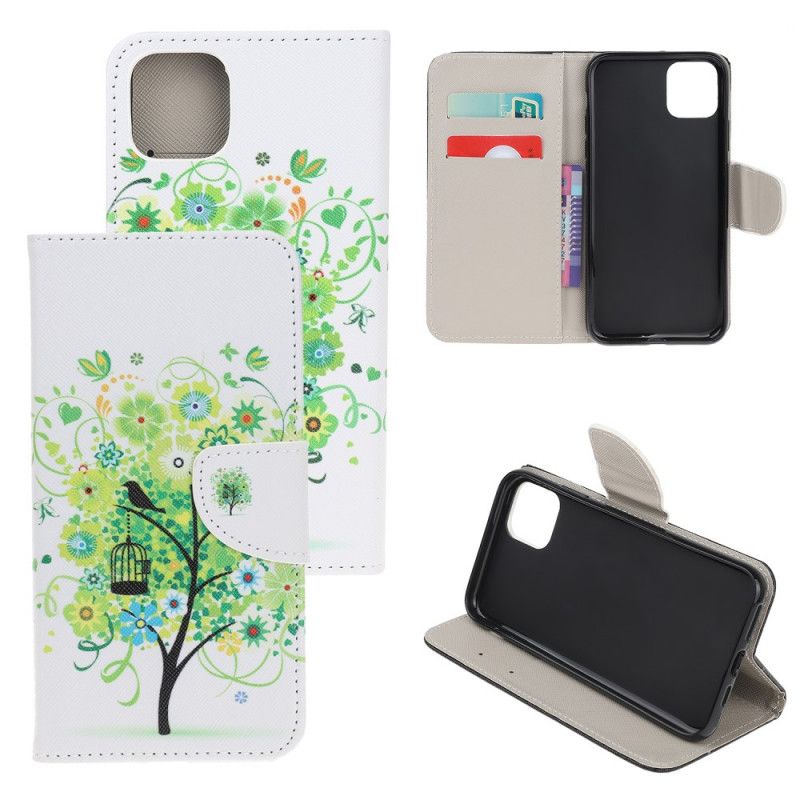 Leren Hoesje iPhone 12 Mini Bloeiende Boom