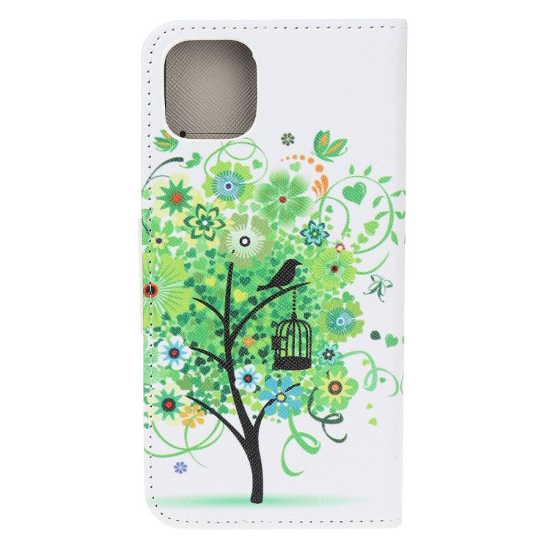 Leren Hoesje iPhone 12 Mini Bloeiende Boom