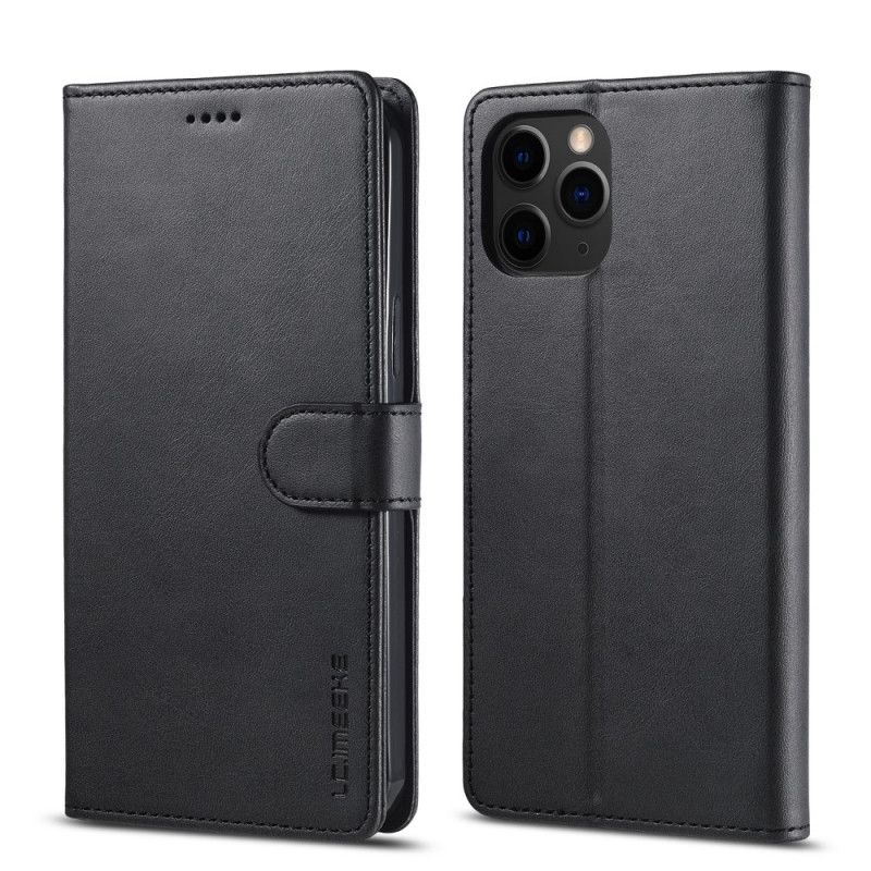Leren Hoesje iPhone 12 Mini Grijs Zwart Lc.Imeeke Leereffect