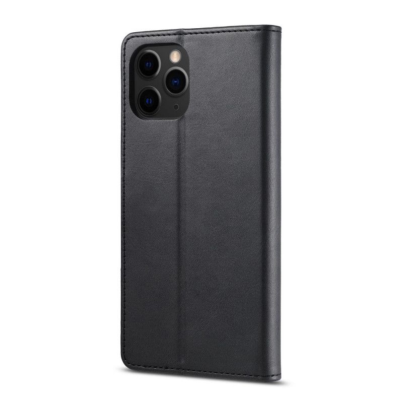Leren Hoesje iPhone 12 Mini Grijs Zwart Lc.Imeeke Leereffect
