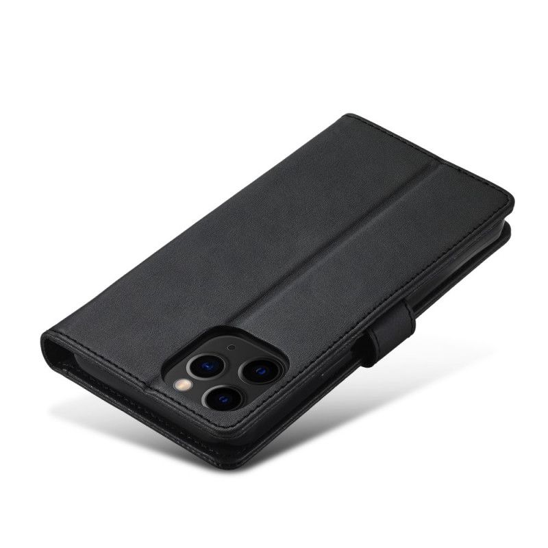 Leren Hoesje iPhone 12 Mini Grijs Zwart Lc.Imeeke Leereffect
