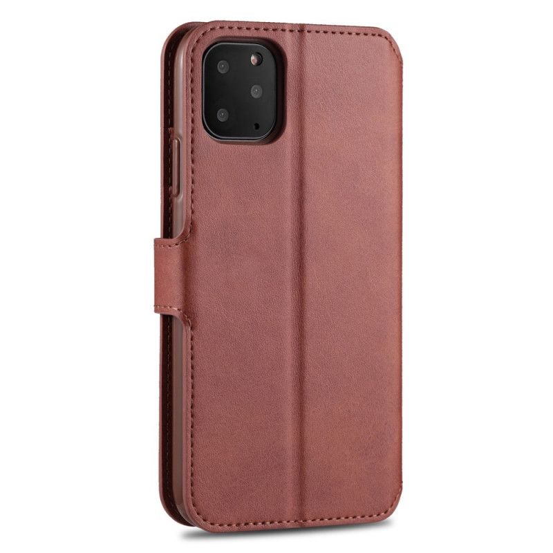 Leren Hoesje iPhone 12 Mini Grijs Zwart Leereffect Azns