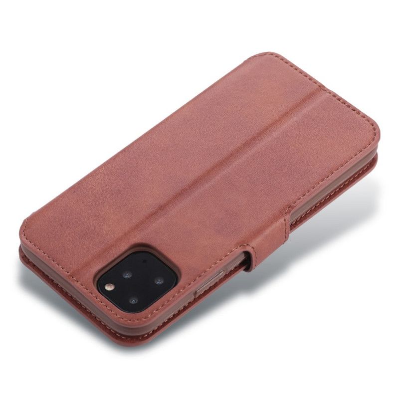 Leren Hoesje iPhone 12 Mini Grijs Zwart Leereffect Azns