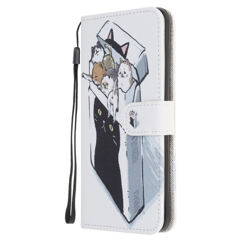 Leren Hoesje iPhone 12 Mini Levering String Katten