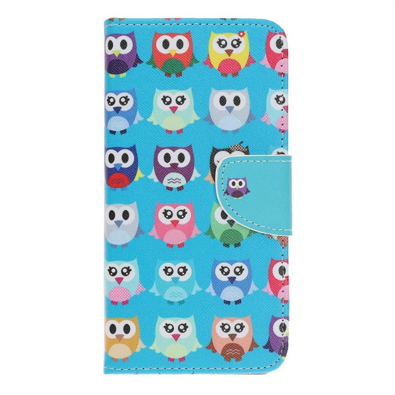 Leren Hoesje iPhone 12 Mini Meerdere Uilen