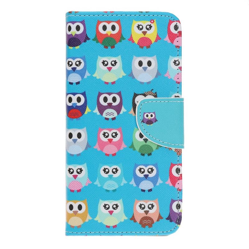 Leren Hoesje iPhone 12 Mini Meerdere Uilen