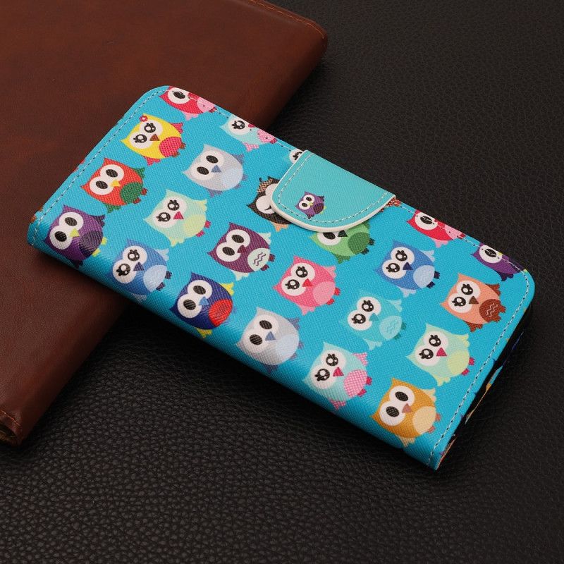 Leren Hoesje iPhone 12 Mini Meerdere Uilen