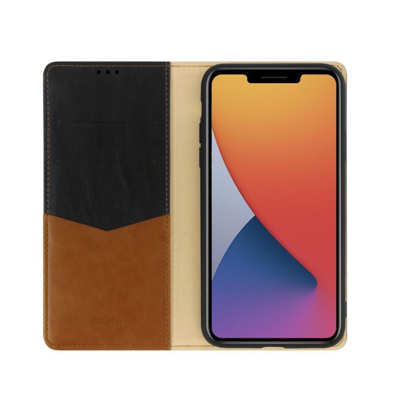 Leren Hoesje iPhone 12 Mini Rood Zwart Telefoonhoesje Dzgogo Milo-Serie