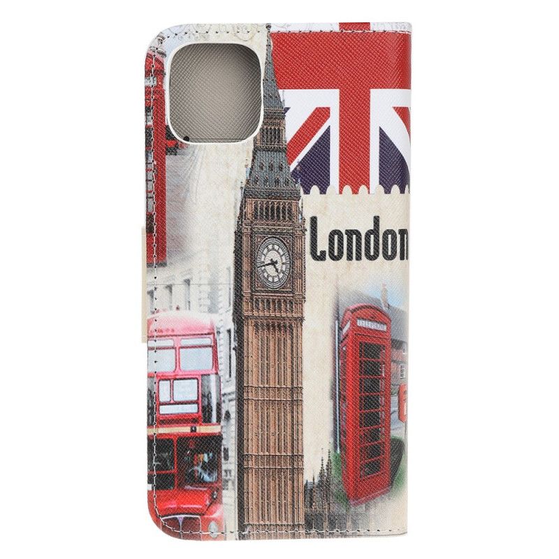 Leren Hoesje iPhone 12 Mini Telefoonhoesje Leven In Londen