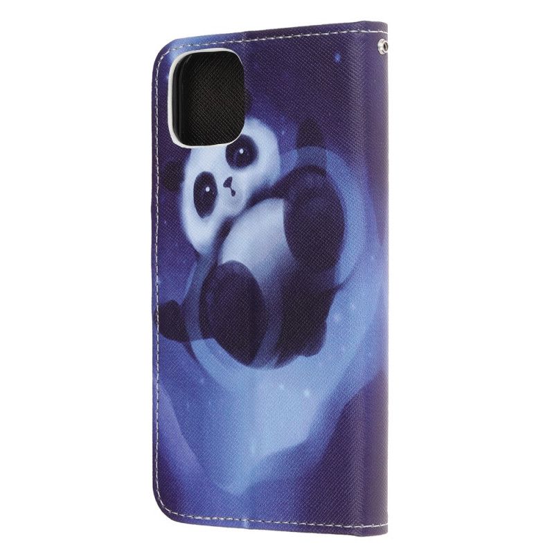 Leren Hoesje iPhone 12 Mini Telefoonhoesje Pandaruimte Met String