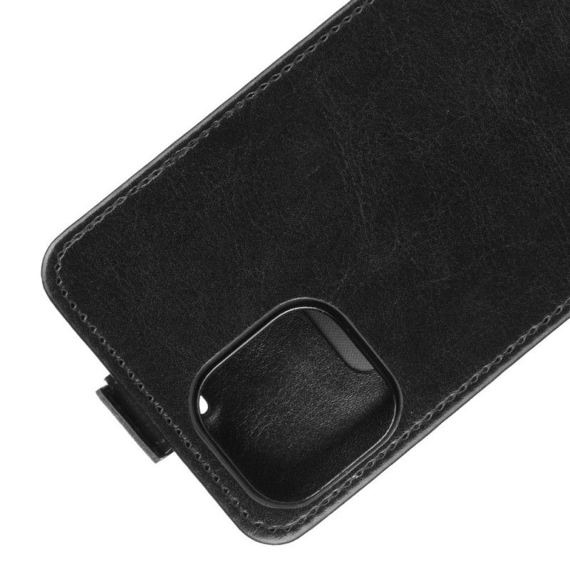 Leren Hoesje iPhone 12 Mini Wit Zwart Opvouwbaar