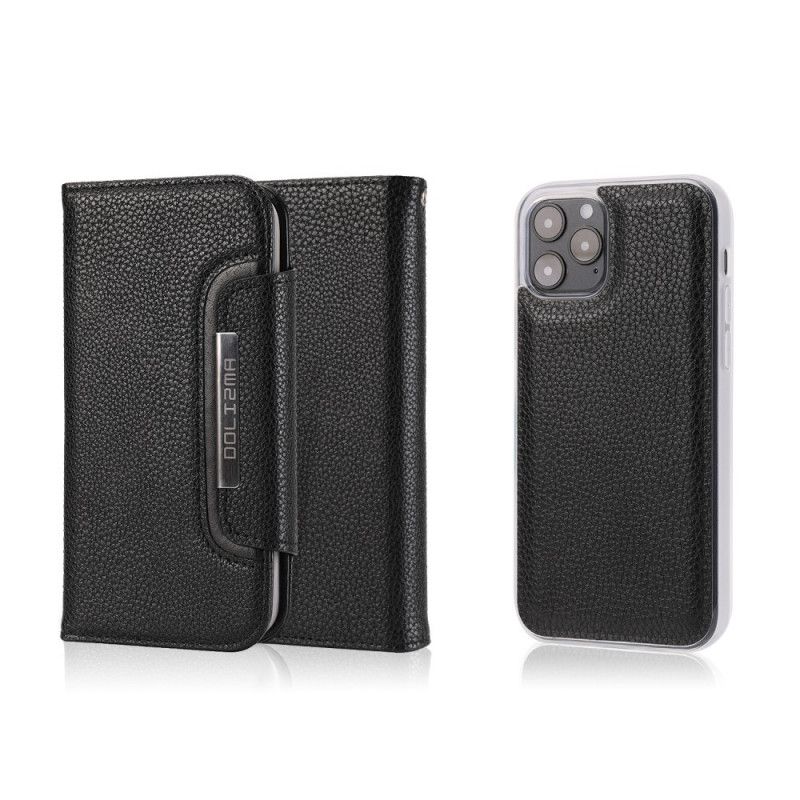 Leren Hoesje voor iPhone 12 Mini Rood Zwart Afneembare Schaal