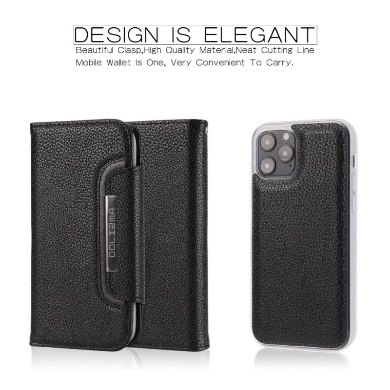 Leren Hoesje voor iPhone 12 Mini Rood Zwart Afneembare Schaal