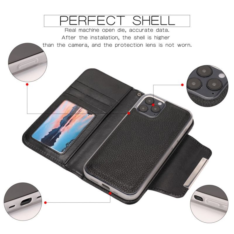 Leren Hoesje voor iPhone 12 Mini Rood Zwart Afneembare Schaal