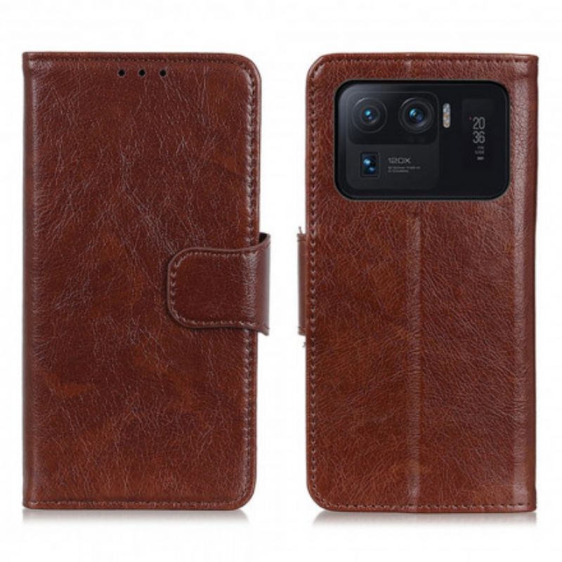 Flip Case Leren Xiaomi Mi 11 Ultra Gespleten Nappaleer