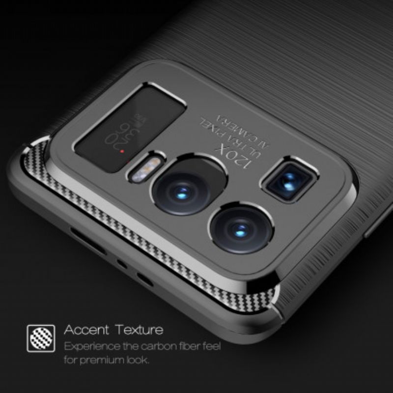 Hoesje Voor Xiaomi Mi 11 Ultra Geborstelde Koolstofvezel