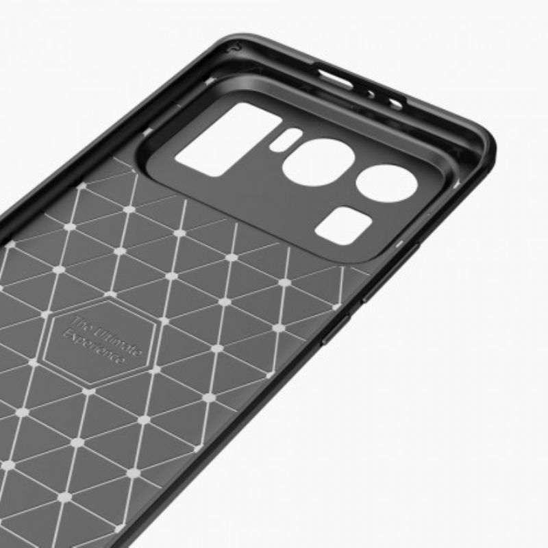 Hoesje Voor Xiaomi Mi 11 Ultra Geborstelde Koolstofvezel