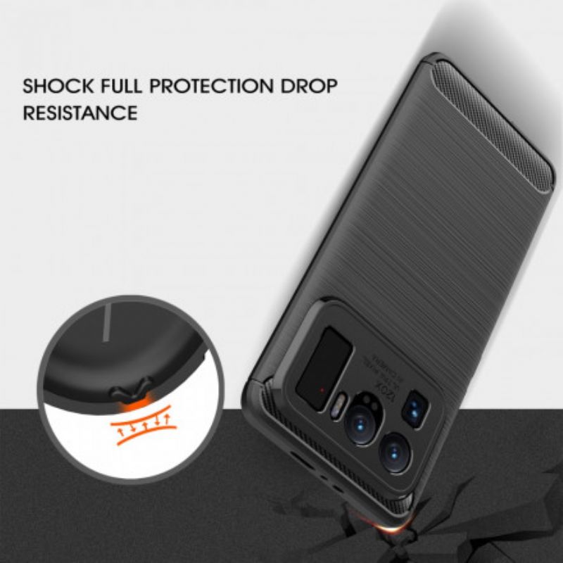 Hoesje Voor Xiaomi Mi 11 Ultra Geborstelde Koolstofvezel