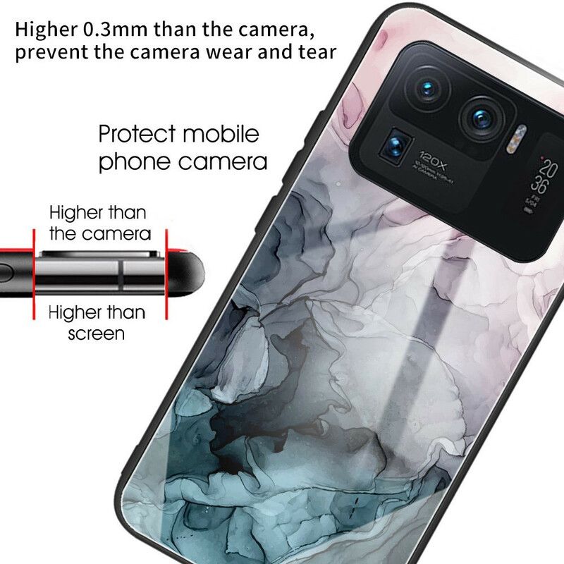 Hoesje Voor Xiaomi Mi 11 Ultra Marmer Gehard Glas