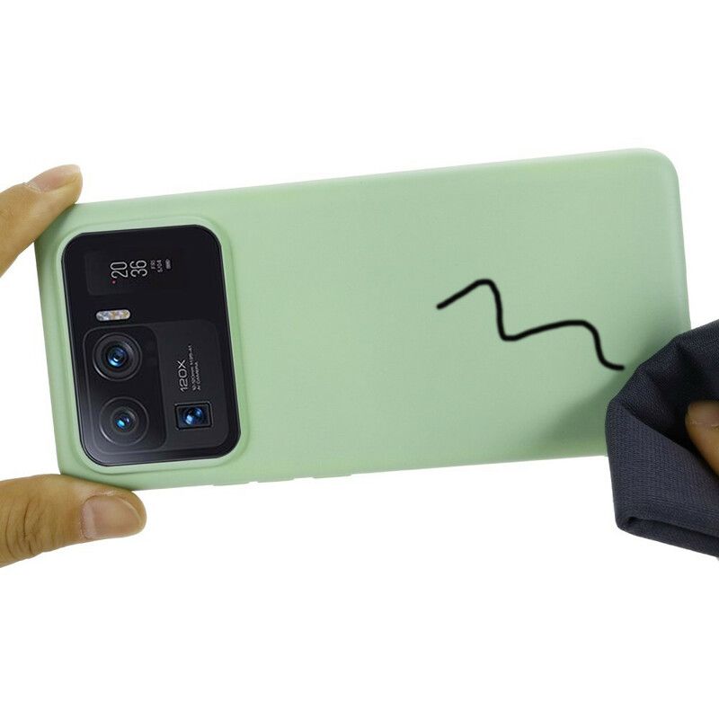 Hoesje Voor Xiaomi Mi 11 Ultra Vloeibare Siliconen Met Lanyard