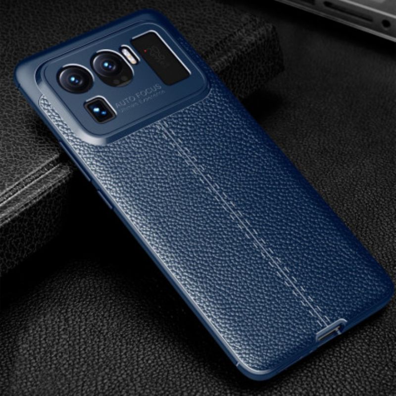 Hoesje Xiaomi Mi 11 Ultra Dubbellijnig Litchi-leereffect